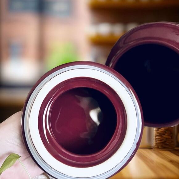 NWT Rae Dunn Gorgeous Burgundy Glossy Ceramic Big COOKIES Canister/Cookie Jar - Picture 10 of 12